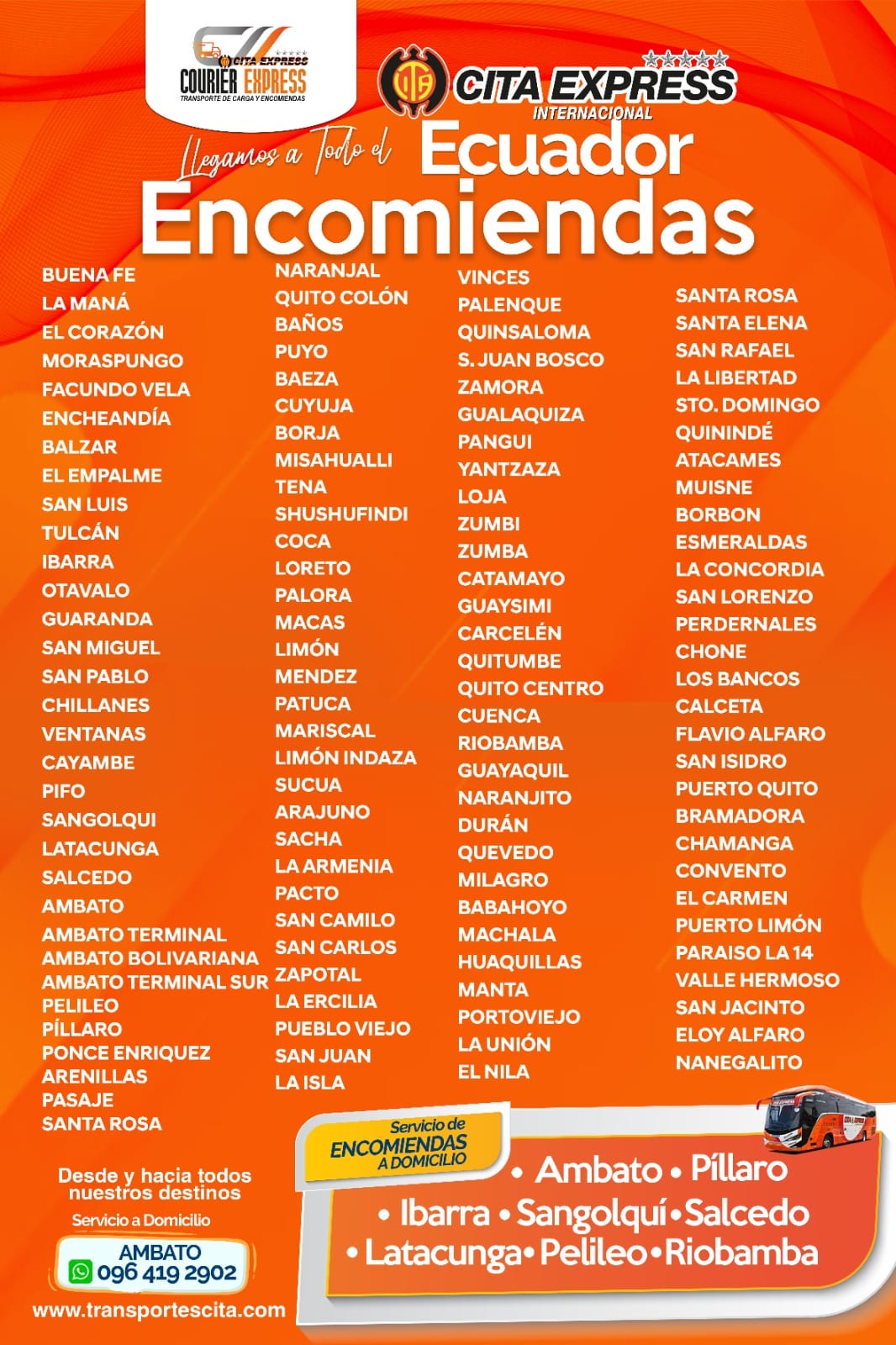 servicio de encomiendas Cita Express Internacional