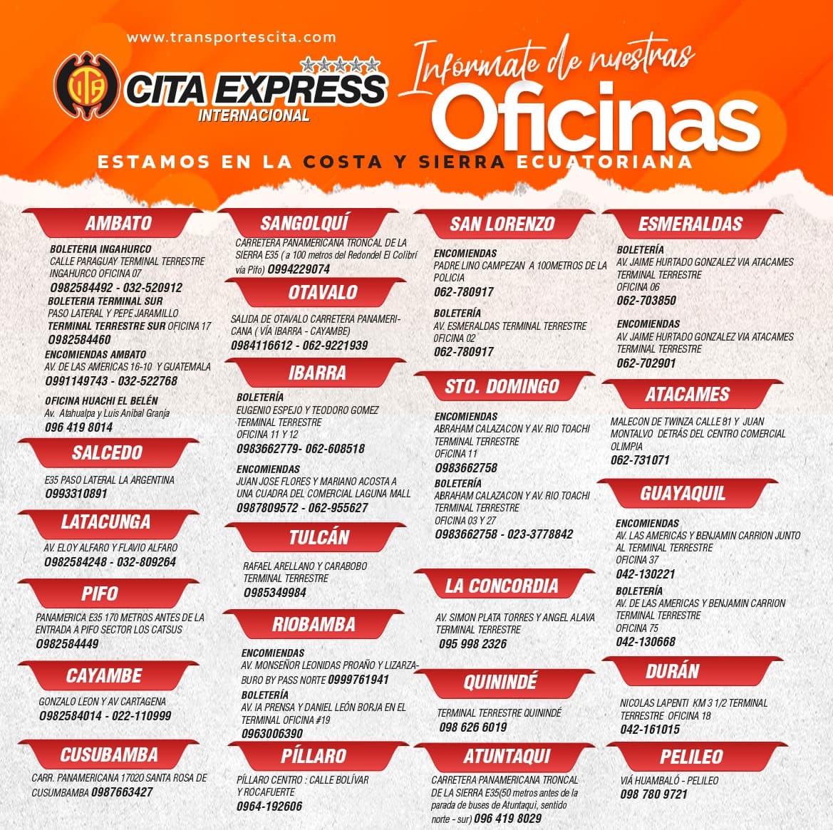 servicio de encomiendas Cita Express Internacional